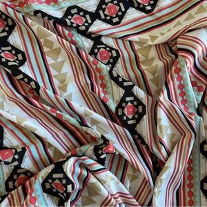 Geometric Patterned Multicolor Stretchy Dress Print Fabric